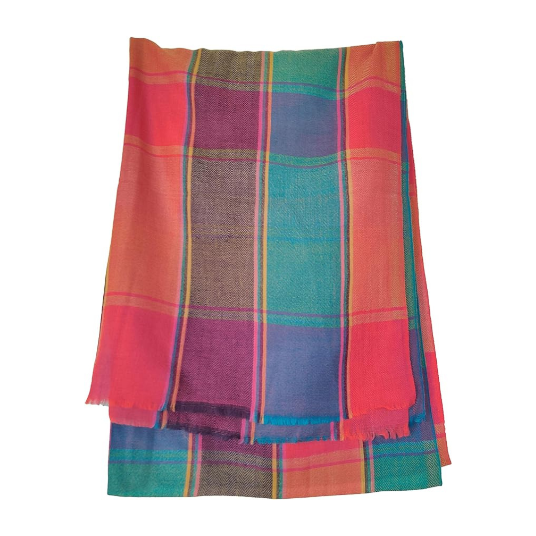 Checkered Cashmere Scarf