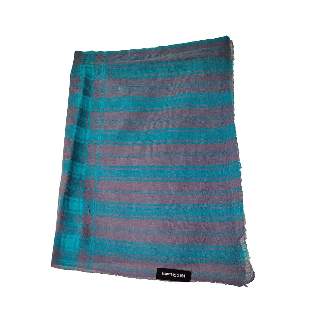 Checkered Cashmere Scarf - Blue and pink