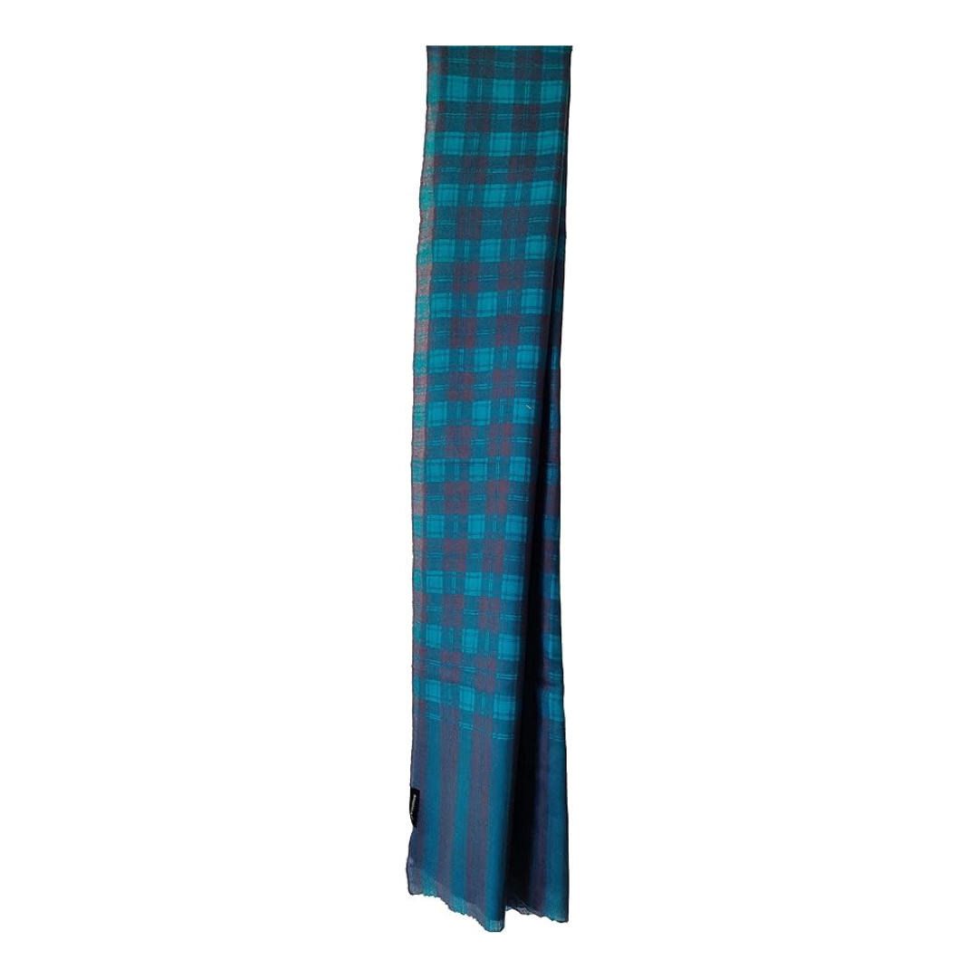 Checkered Cashmere Scarf - Blue and pink